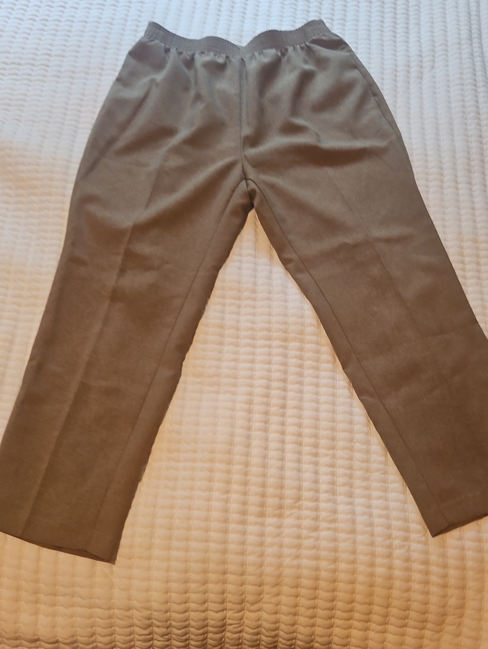 Alia Women's Gray Elastic-Waist Chinos